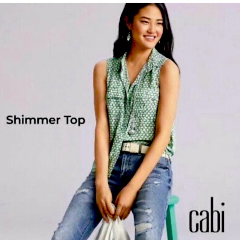 Cabi Sea Glass Shimmer Top - Size XS
